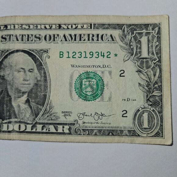 COPY - United States $1 Bill Star Note Series 2013 B12319342* PLUS 1934 Year (B… - Picture 1 of 4